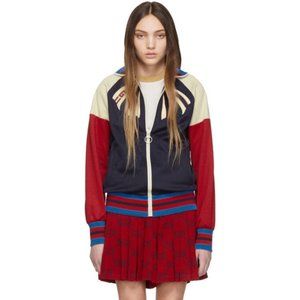 Gucci Red and Navy Bomber Jacket